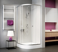 Negyedköríves zuhanykabin , víztiszta...